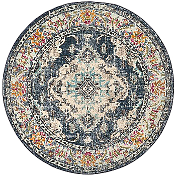 欧式美式古典花纹圆形地毯 (21)