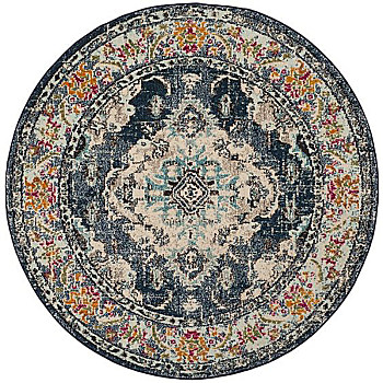 欧式美式古典花纹圆形地毯 (21)