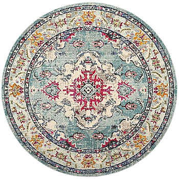欧式美式古典花纹圆形地毯 (37)