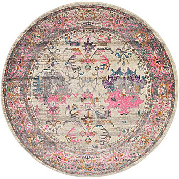 欧式美式古典花纹圆形地毯 (38)