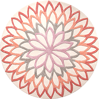欧式美式古典花纹圆形地毯 (1)