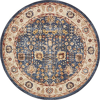 欧式美式古典花纹圆形地毯 (59)