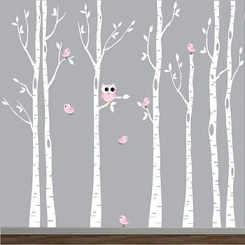树枝树干树林图案儿童房壁纸 (6)