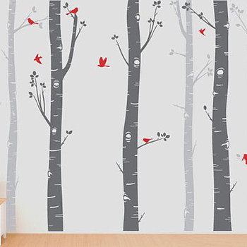 树枝树干树林图案儿童房壁纸 (7)
