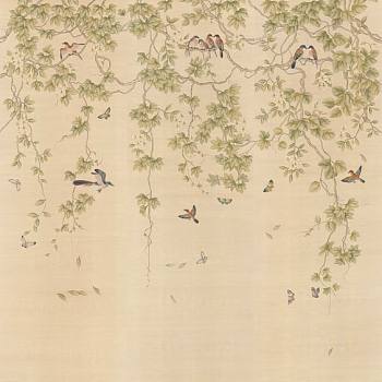 中式欧式田园花鸟壁纸壁画壁布背景画工笔画 (47)