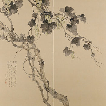 中式花鸟水墨壁纸壁布 (2)