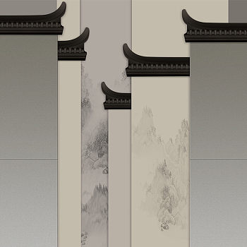 新中式徽派建筑壁纸壁画 (3)