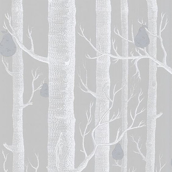 现代白桦树林儿童房彩绘手绘壁纸壁布 (17)