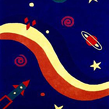 儿童房男孩房女孩房地毯 卡通图案太空主题(597)