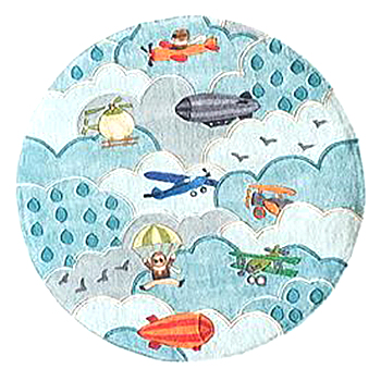 儿童房男孩房女孩房地毯圆形地毯 卡通图案(152)