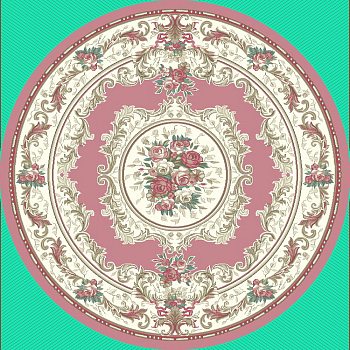 欧式法式古典欧式大花圆毯 (122)
