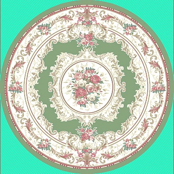 欧式法式古典欧式大花圆毯 (123)