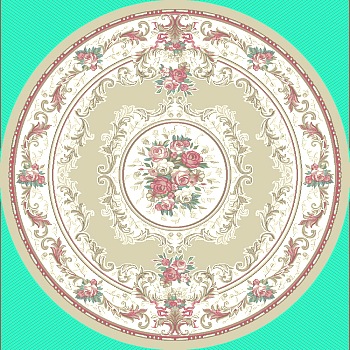 欧式法式古典欧式大花圆毯 (124)