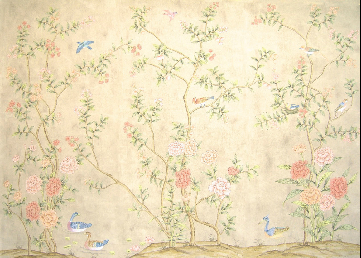 中式欧式花鸟壁纸壁布壁画背景画 9 草图大师模型