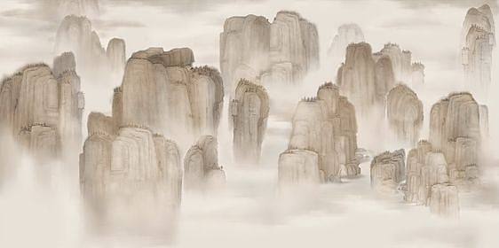中式山水图案壁纸贴图 (34)