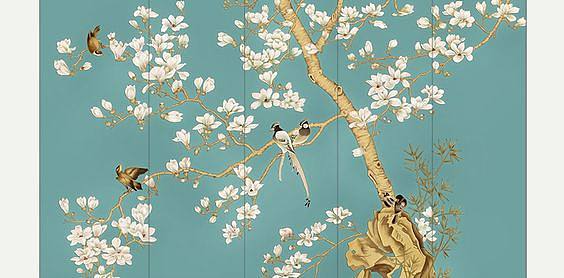 中式欧式花鸟壁纸贴图 (78)