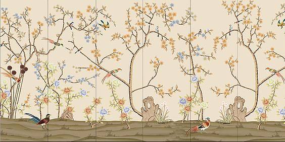 中式欧式花鸟壁纸贴图 (137)