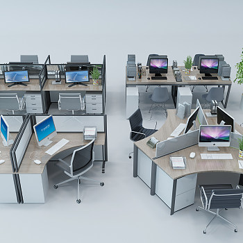 Z02-0523现代办公桌椅工位