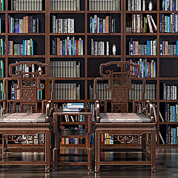 Z03-0118古典中式椅子太师椅书柜
