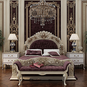 Z22-0111欧式古典法式床床头柜卧室吊灯