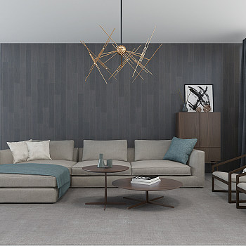 H01-1220现代客厅现代转角沙发休闲椅茶几组合