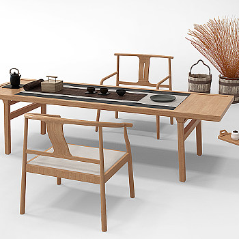Z17-1205新中式茶桌椅茶具