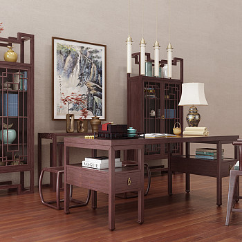 Z25-0401中式书桌椅子书柜装饰柜条案