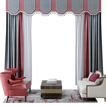 G13-0510现代欧式茶桌椅组合窗帘