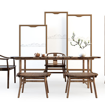 X07-0404中式茶桌椅