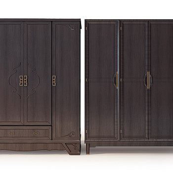 Z19-0313新中式实木衣柜门板
