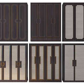 Z15-0313新中式实木衣柜门板