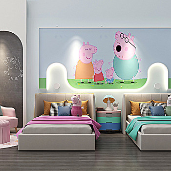 Z09-0113小猪佩奇儿童主题客房休闲沙发儿童玩具