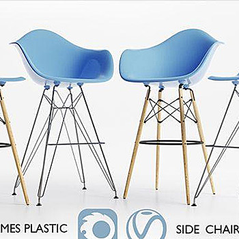 30伊姆斯椅子组合国外3D模型下载