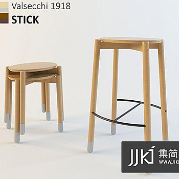 07现代木质吧椅国外3D模型下载
