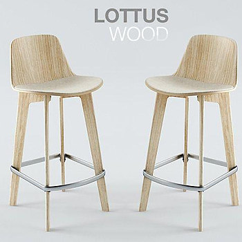 25现代木质吧椅国外3D模型下载