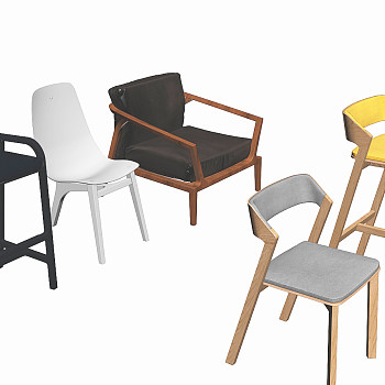 05现代木质椅子国外3D模型下载
