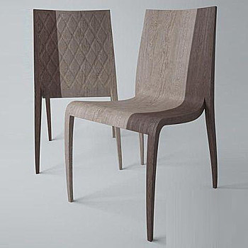 34现代木质椅子国外3D模型下载