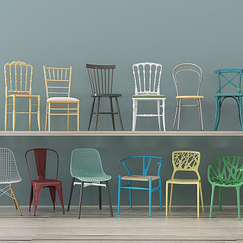 H14-1218北欧经典款餐椅椅子组合