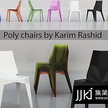 02现代时尚餐椅国外3D模型下载