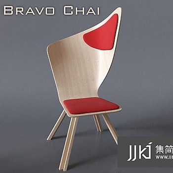 13现代木质休闲椅国外3D模型下载