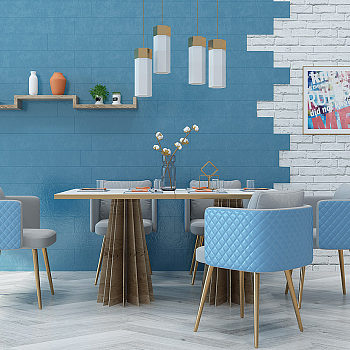 Z23-0509北欧现代餐桌椅椅子墙饰挂饰