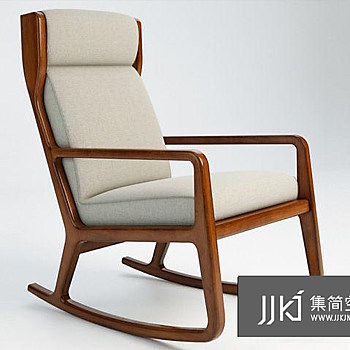 29现代木质摇椅国外3D模型下载