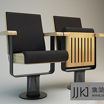 20报告厅椅子国外3D模型下载