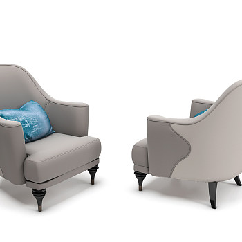 H01-0403现代简欧式单人休闲沙发椅子