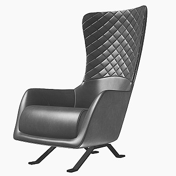 32现代皮质休闲椅国外3D模型下载