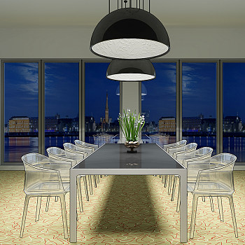 H13-0328现代餐厅餐桌椅丹麦雕花吊灯