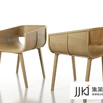 21现代木质椅子国外3D模型下载