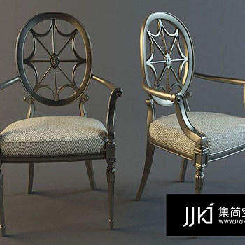 24欧式餐椅国外3D模型下载