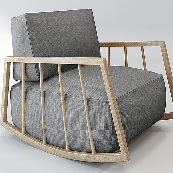 H39-1211现代实木布艺休闲沙发
