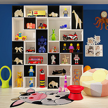H25-0228现代儿童玩具乐高玩具架休闲沙发组合